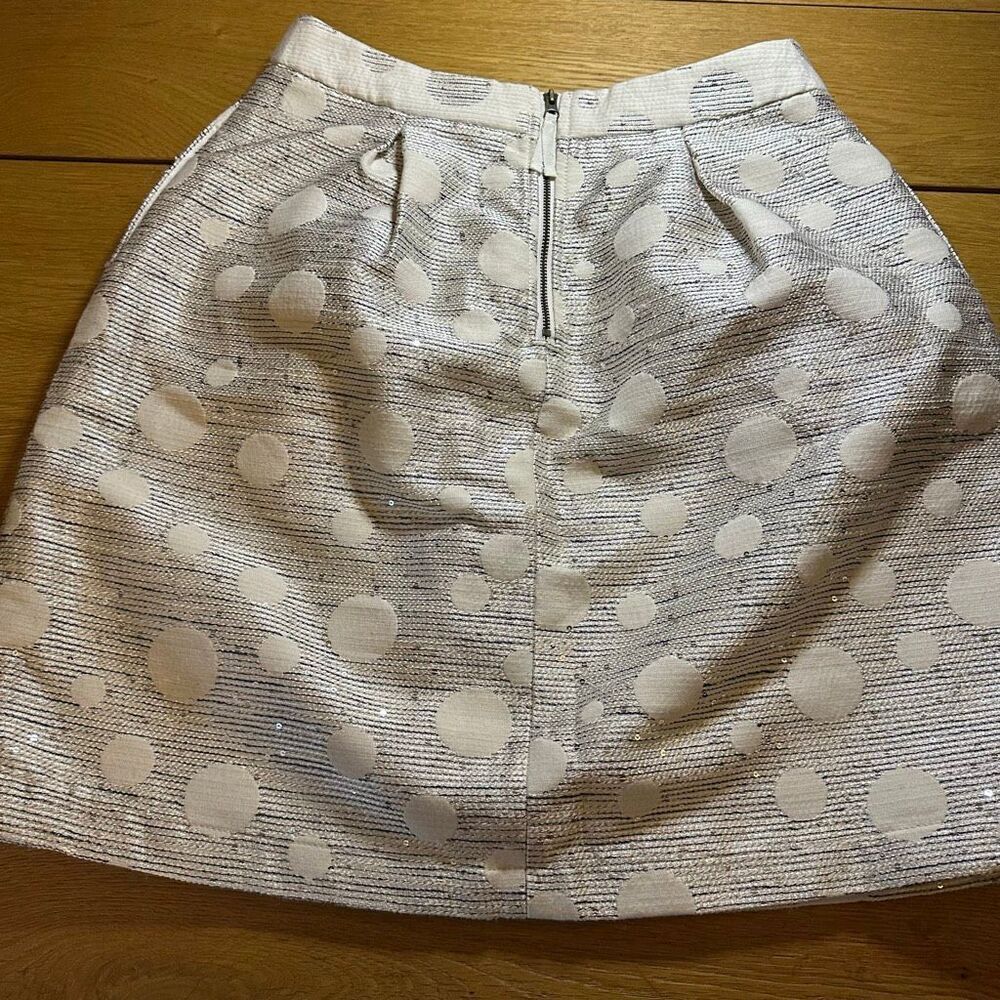 Maeve Anthropologie Anya dotted jacquard mini skirt 10 sequin - Picture 7 of 16